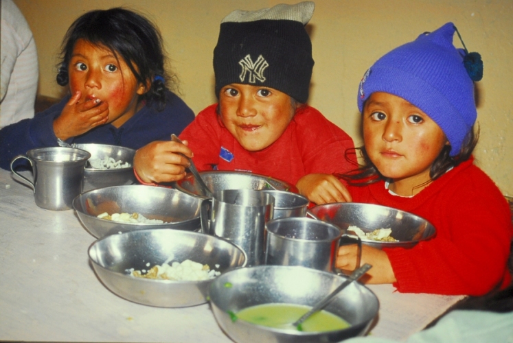 A l'école des Andes - Le déjeuner